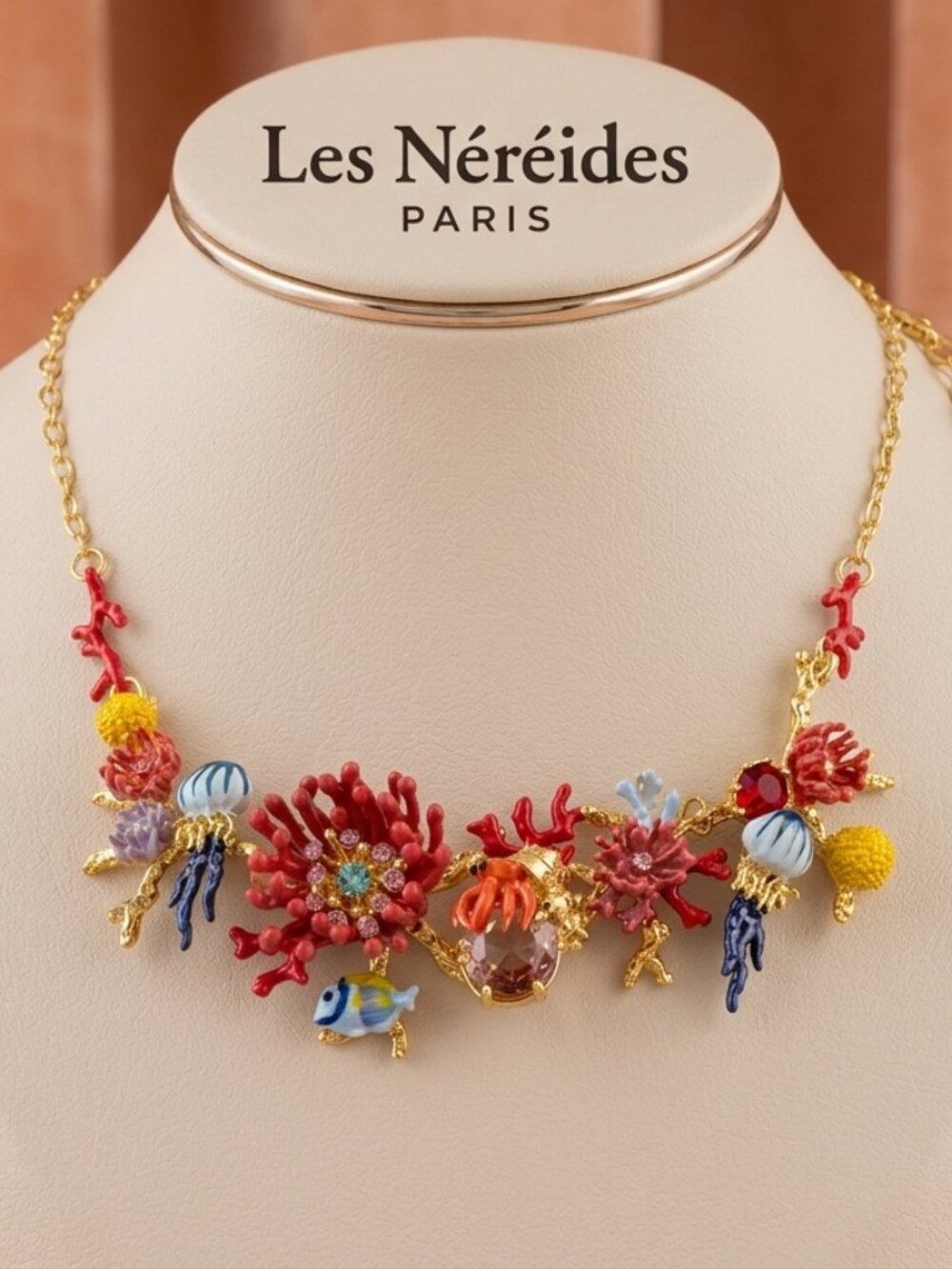 Les NEREIDES Colorful Coral Reef Necklace